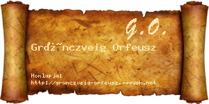Grünczveig Orfeusz névjegykártya