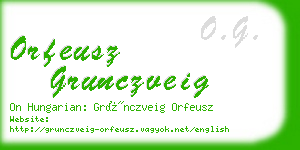 orfeusz grunczveig business card